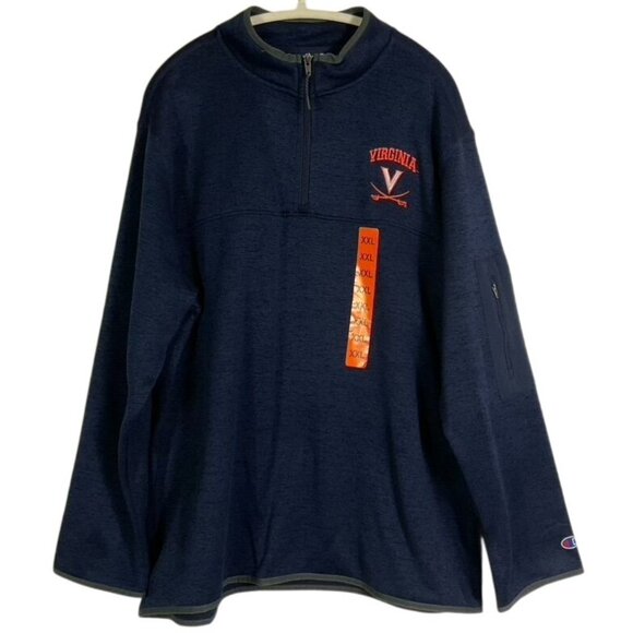 NWT Champion Men's Arctic Fleece 1/4 Zip Pullover, UVA, Virginia, Men's 2XL - Picture 1 of 16